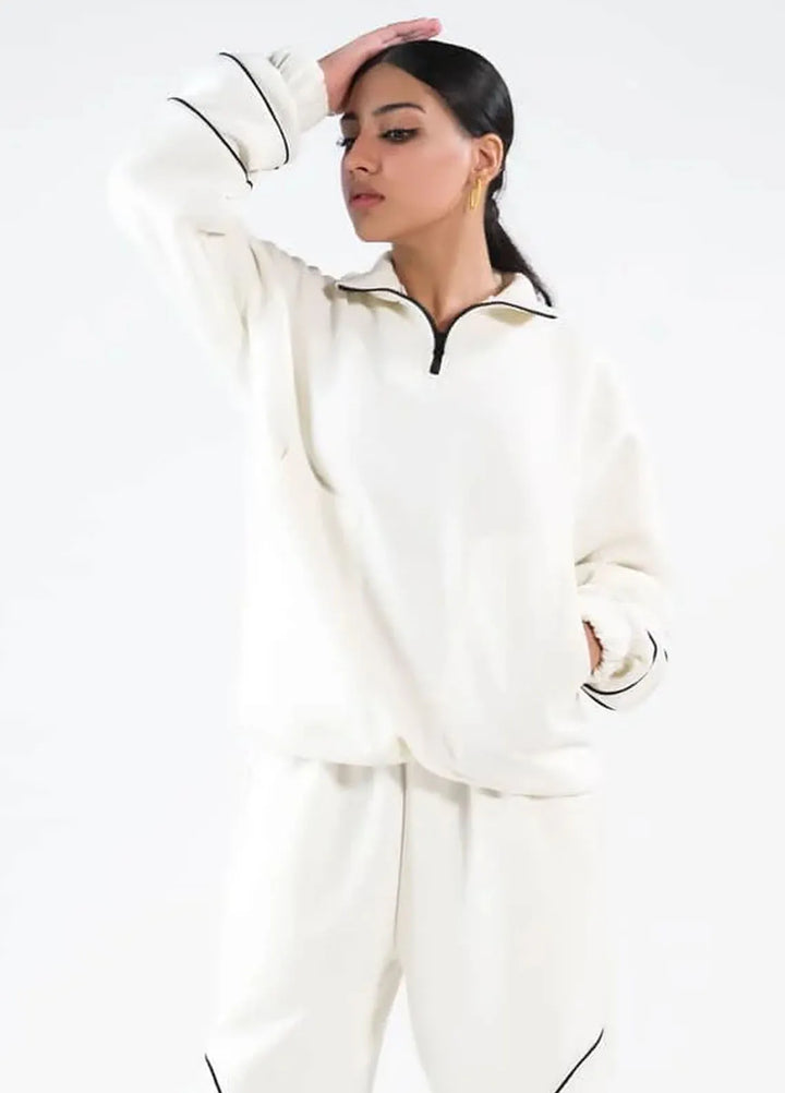 Sprinkles Pret Co ord Fleece 2 Piece Suit SPDR403 Linear - Ecru