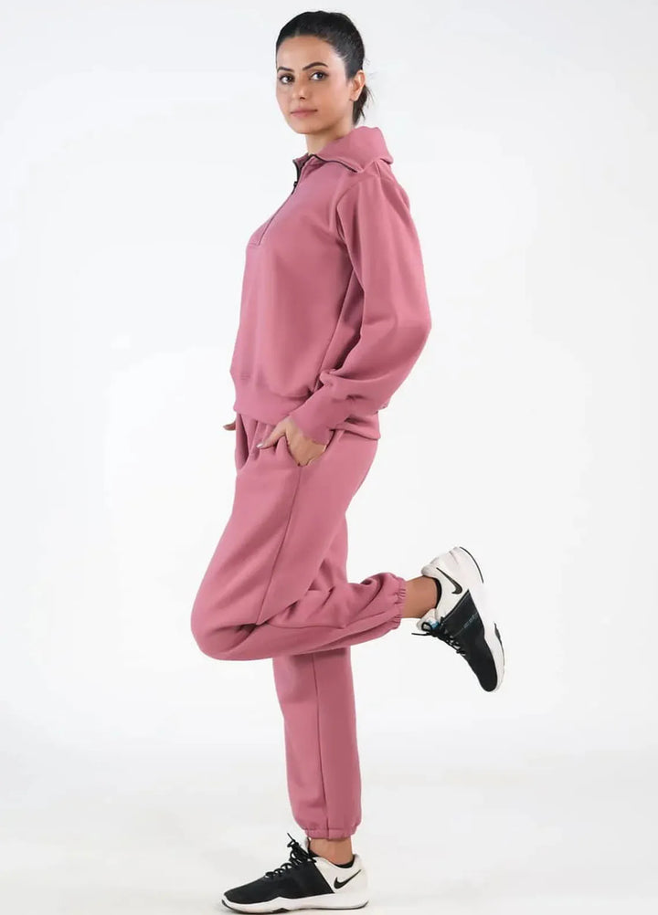 Sprinkles Pret Co ord Fleece 2 Piece Suit SPDR406 Zippi- Tea Pink