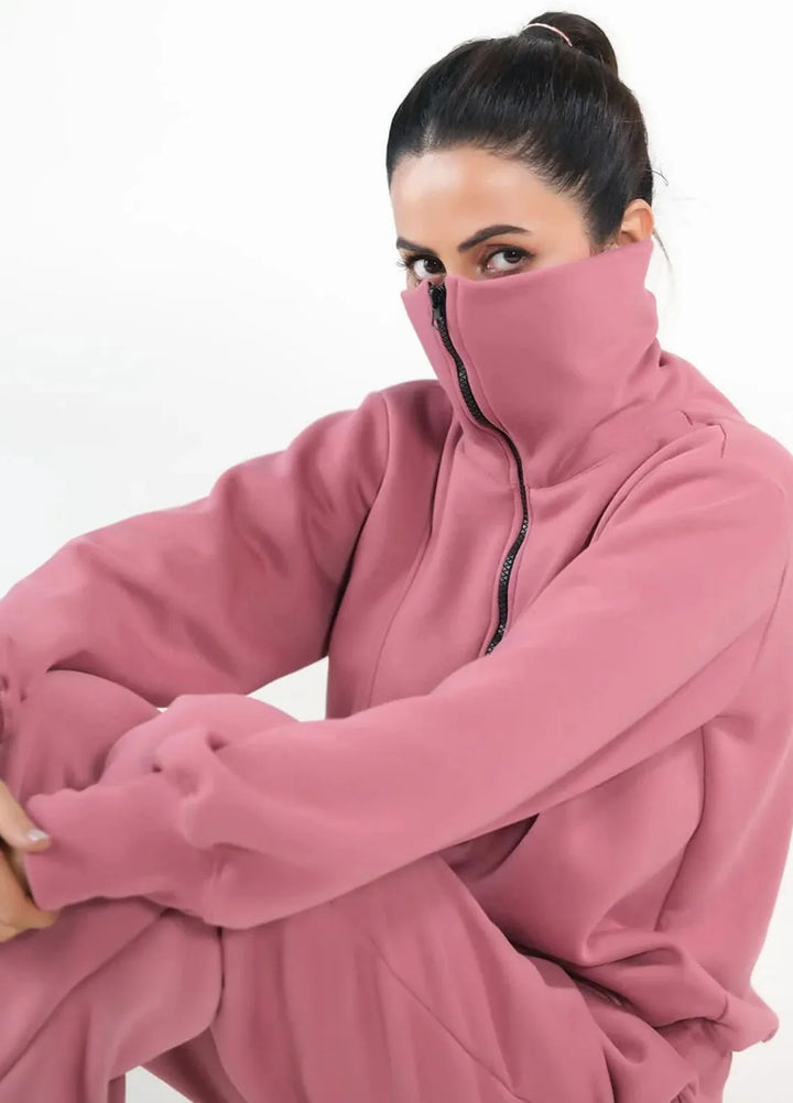 Sprinkles Pret Co ord Fleece 2 Piece Suit SPDR406 Zippi- Tea Pink