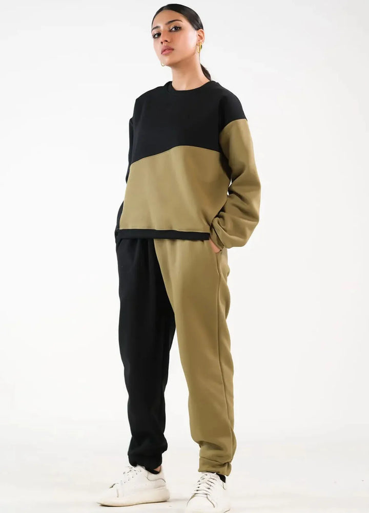 Sprinkles Pret Co ord Fleece 2 Piece Suit SPDR409 Cozy - Black/Mint Green