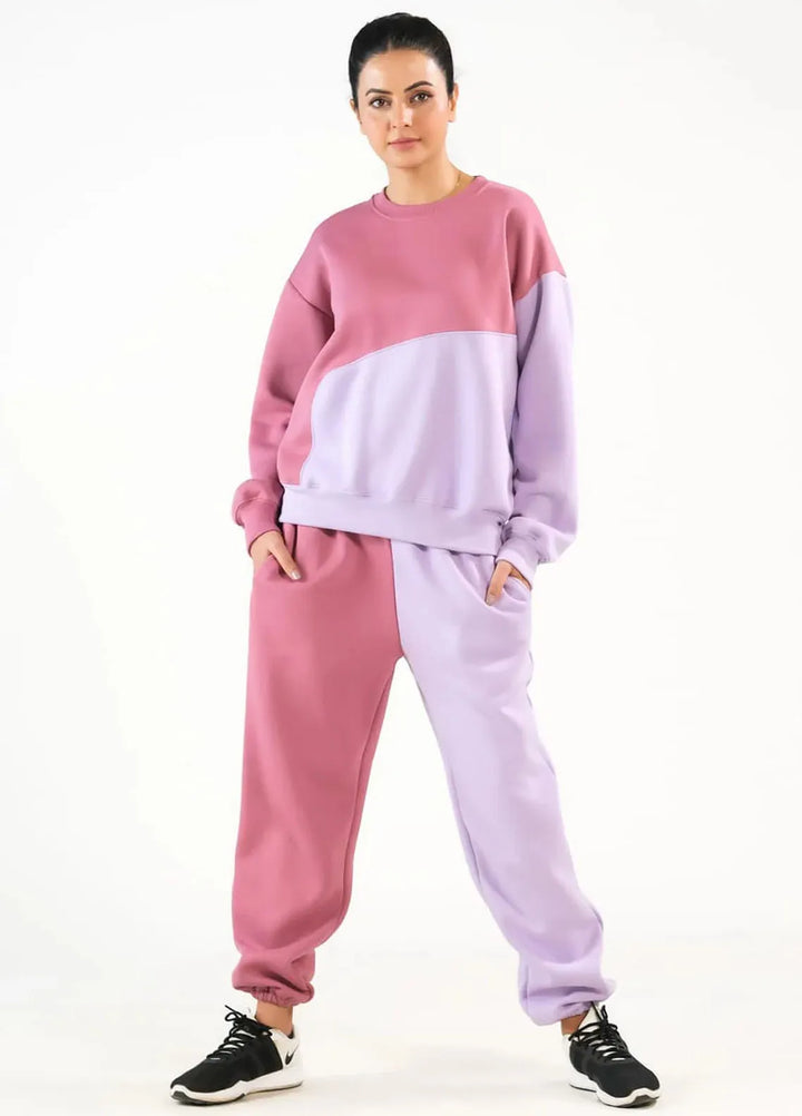 Sprinkles Pret Co ord Fleece 2 Piece Suit SPDR410 Cozy - Lilac/Tea Pink