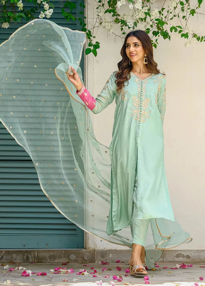 Sprinkles Pret Embroidered 3 Piece Suit Aqua Grace