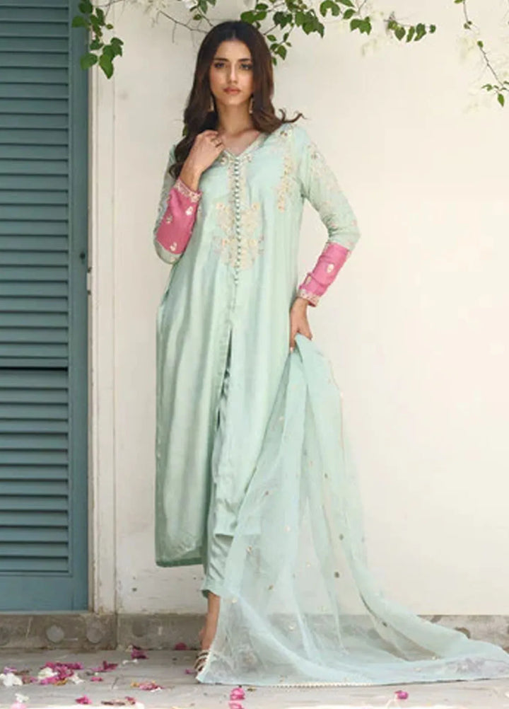 Sprinkles Pret Embroidered 3 Piece Suit Aqua Grace