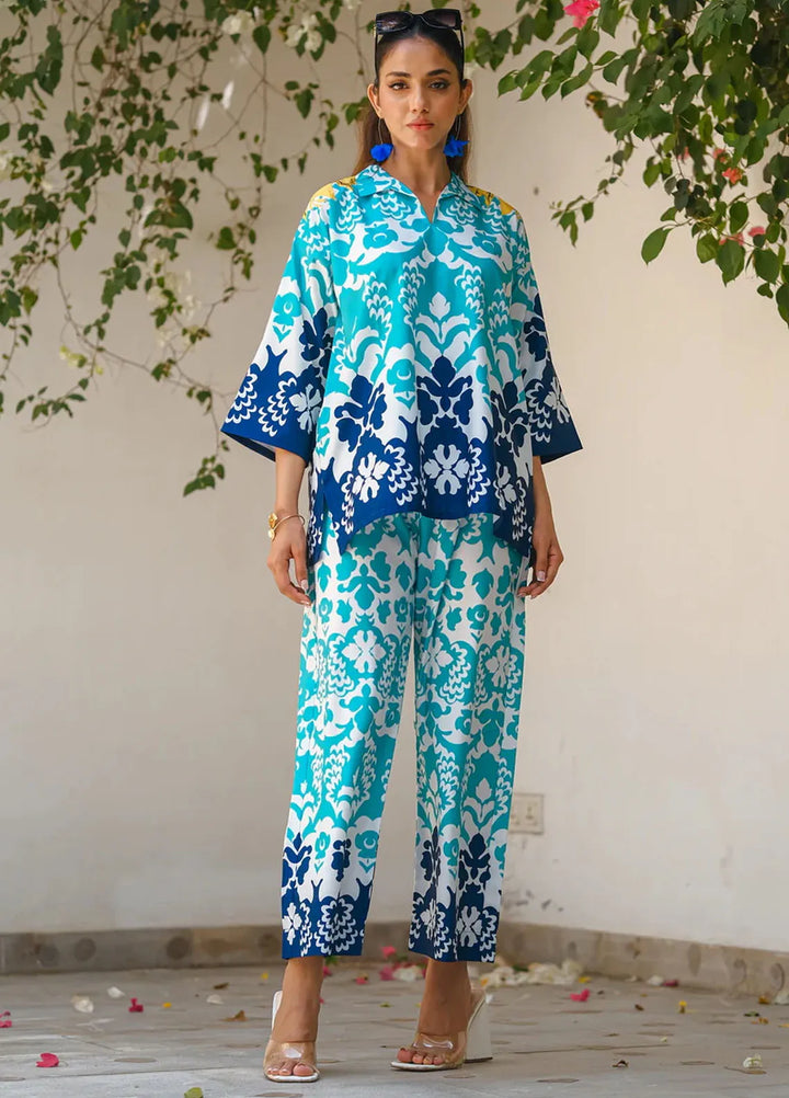 Sprinkles Pret Printed Lawn Silk 2 Piece Suit Lagoon