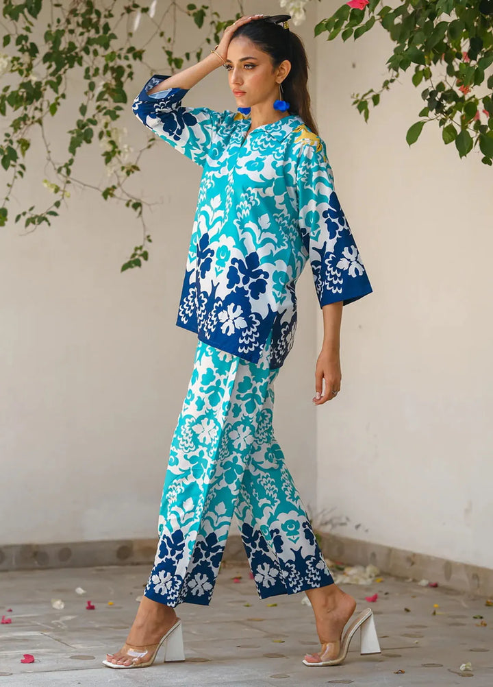 Sprinkles Pret Printed Lawn Silk 2 Piece Suit Lagoon