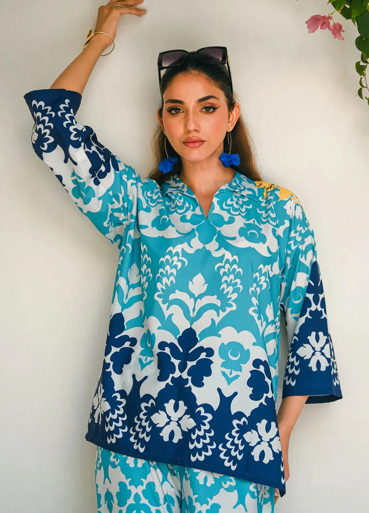 Sprinkles Pret Printed Lawn Silk 2 Piece Suit Lagoon