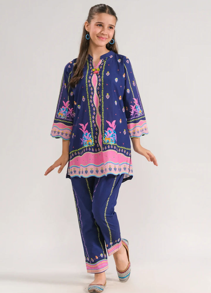 Sprinkles Pret Printed Poly Lawn 2 Piece Suit Navy Blossom