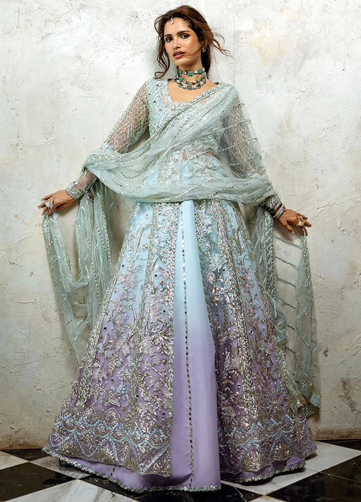 Stardust by Mushq Embroidered Net Suit Unstitched 4 Piece MQ24SW MWD-08 Silver Screen - Formal Collection