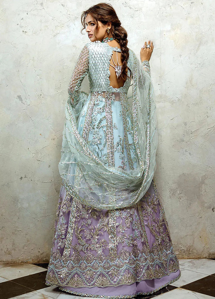 Stardust by Mushq Embroidered Net Suit Unstitched 4 Piece MQ24SW MWD-08 Silver Screen - Formal Collection