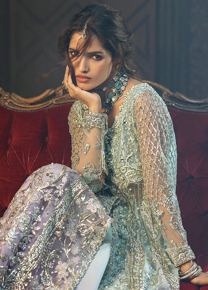 Stardust by Mushq Embroidered Net Suit Unstitched 4 Piece MQ24SW MWD-08 Silver Screen - Formal Collection