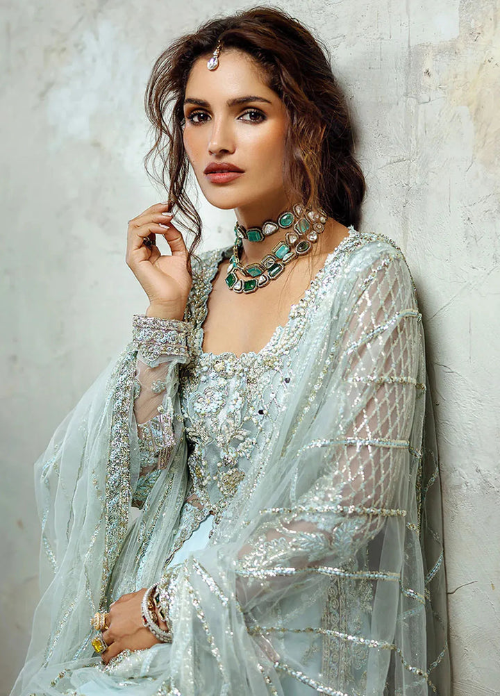 Stardust by Mushq Embroidered Net Suit Unstitched 4 Piece MQ24SW MWD-08 Silver Screen - Formal Collection