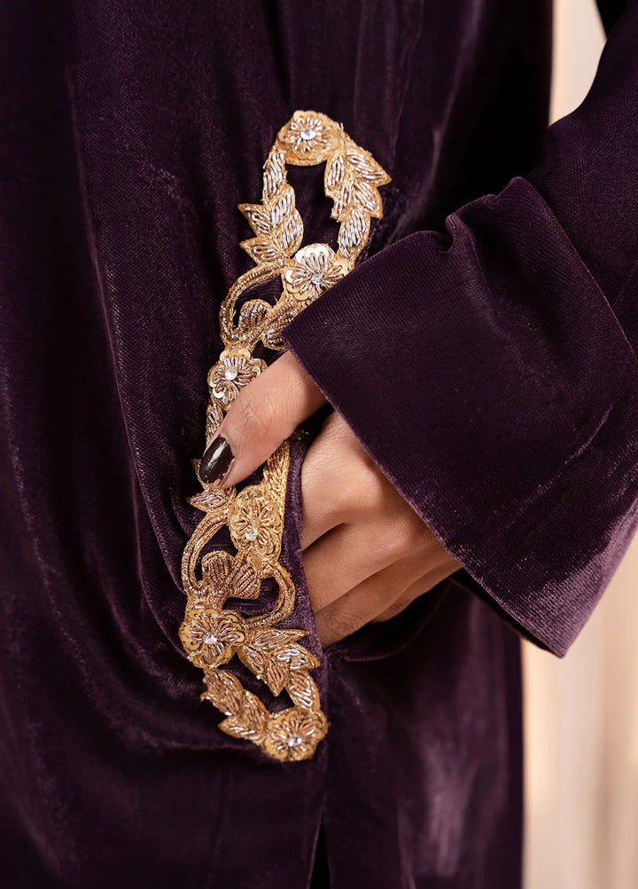 Stitch Vibes Pret Dyed Velvet 2 Piece Suit Plum Reverie