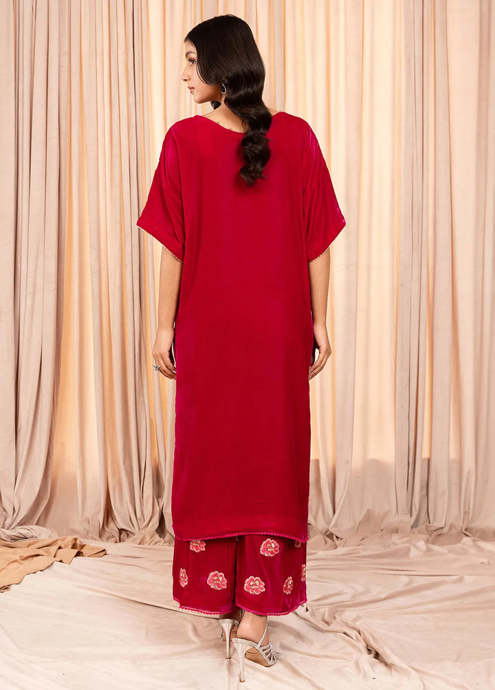 Stitch Vibes Pret Dyed Velvet 2 Piece Suit Rouge Passion