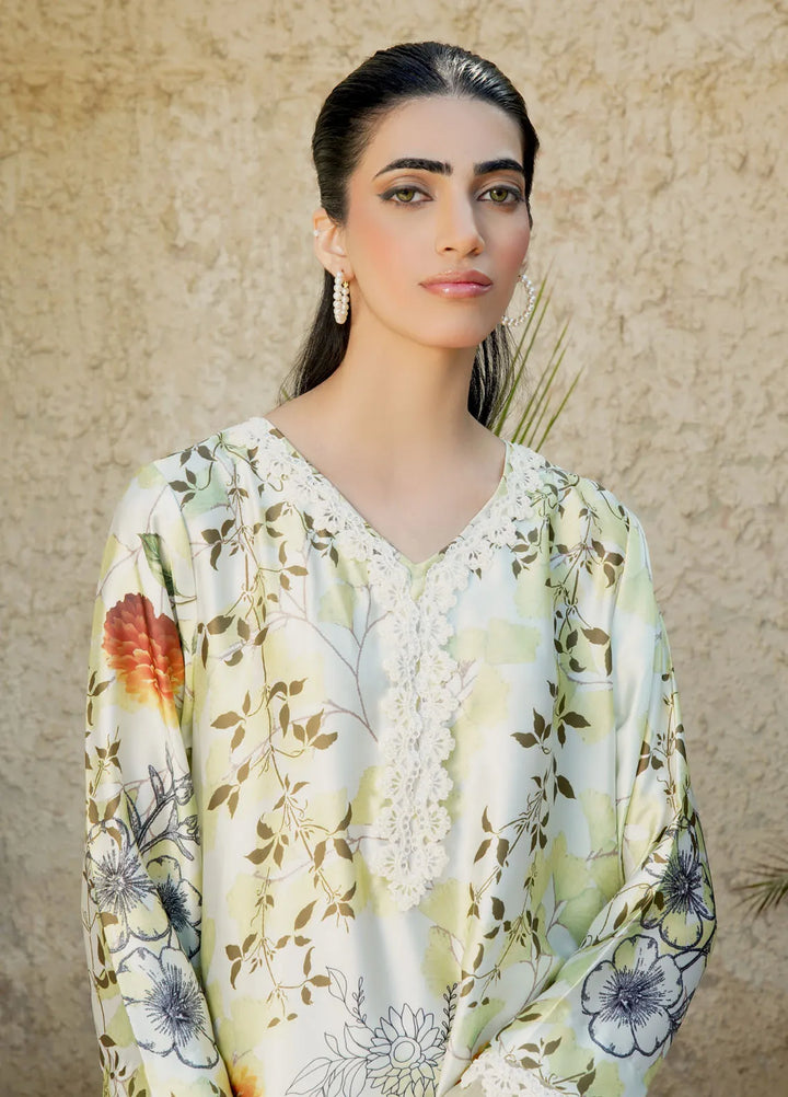 Stitch Vibes Pret Printed Charmeuse 3 Piece Suit Noor Elara