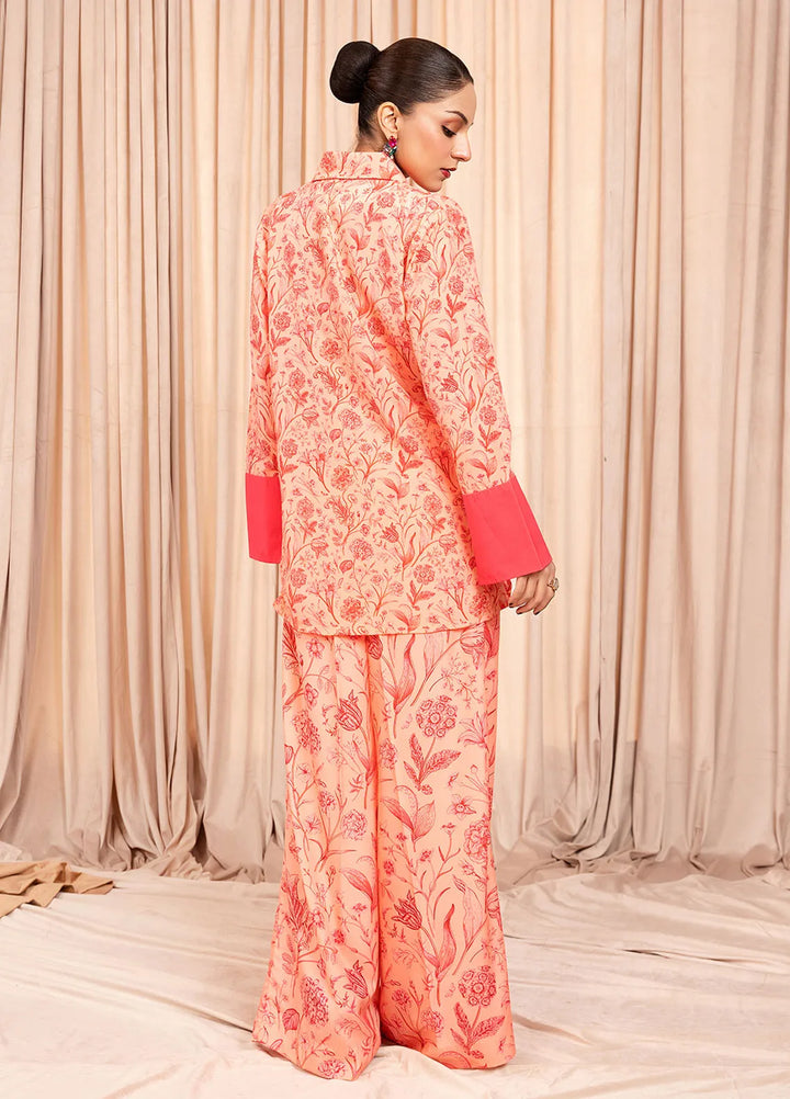 Stitch Vibes Pret Printed Crepe 2 Piece Suit Coral Blush