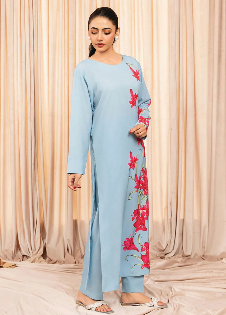 Stitch Vibes Pret Printed Crepe 2 Piece Suit Frosted Blue