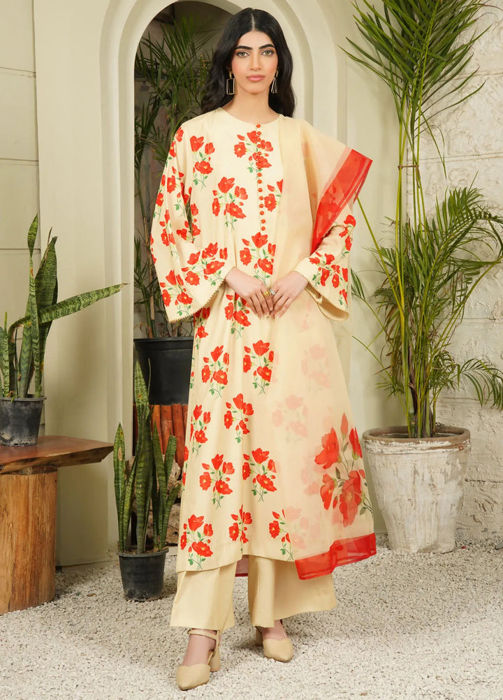 Stitch Vibes Pret Printed Crepe 3 Piece Suit Tuscan Bloom Dress