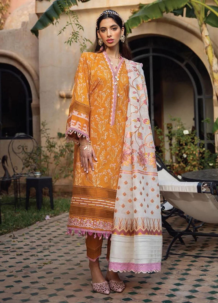 Farah Talib Pret Embroidered Lawn 3 Piece Suit FTA-02P Menara Mustard