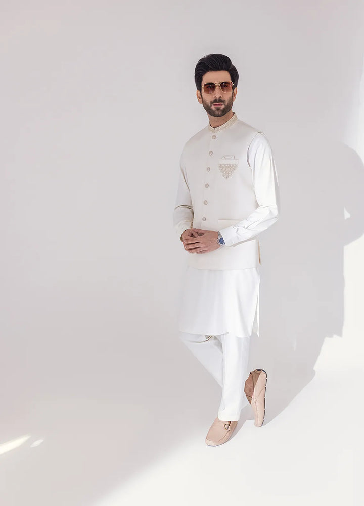 Stylish Embroidered Men Fancy Waistcoat - W-1977