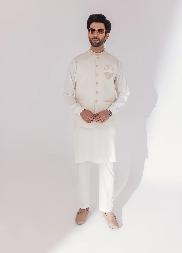 Stylish Embroidered Men Fancy Waistcoat - W-1977