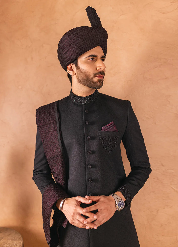 Stylish Embroidered Men Sherwani - SHR-06