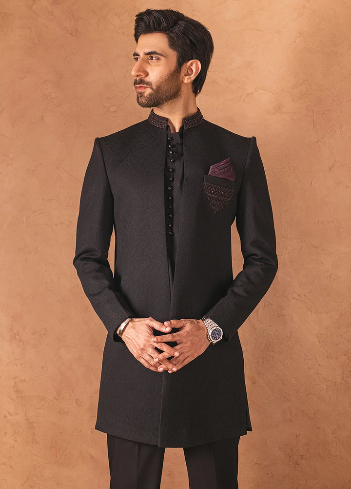 Stylish Fancy Men Front Open Sherwani - GS-5070