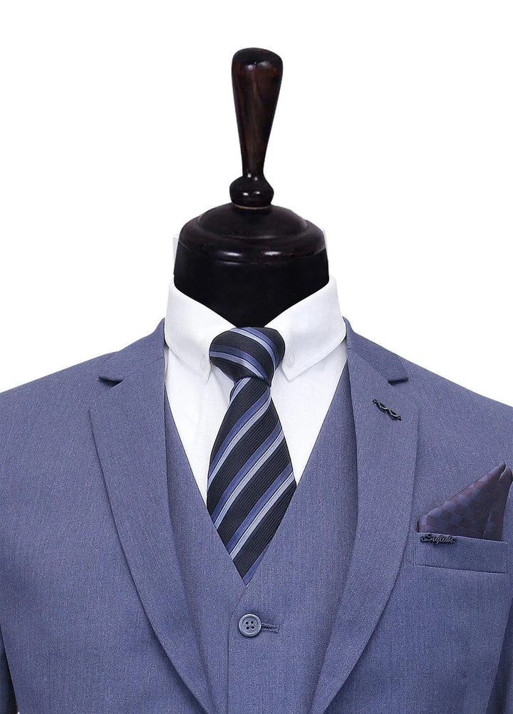 Stylish Garments Plain Formal Mens 3 Piece Suit - 3PS-04