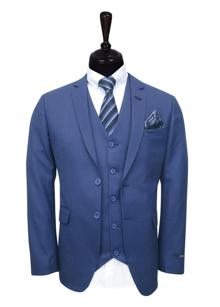 Stylish Garments Plain Formal Mens 3 Piece Suit - 3PS-06