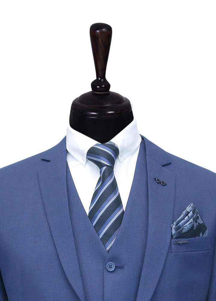 Stylish Garments Plain Formal Mens 3 Piece Suit - 3PS-06
