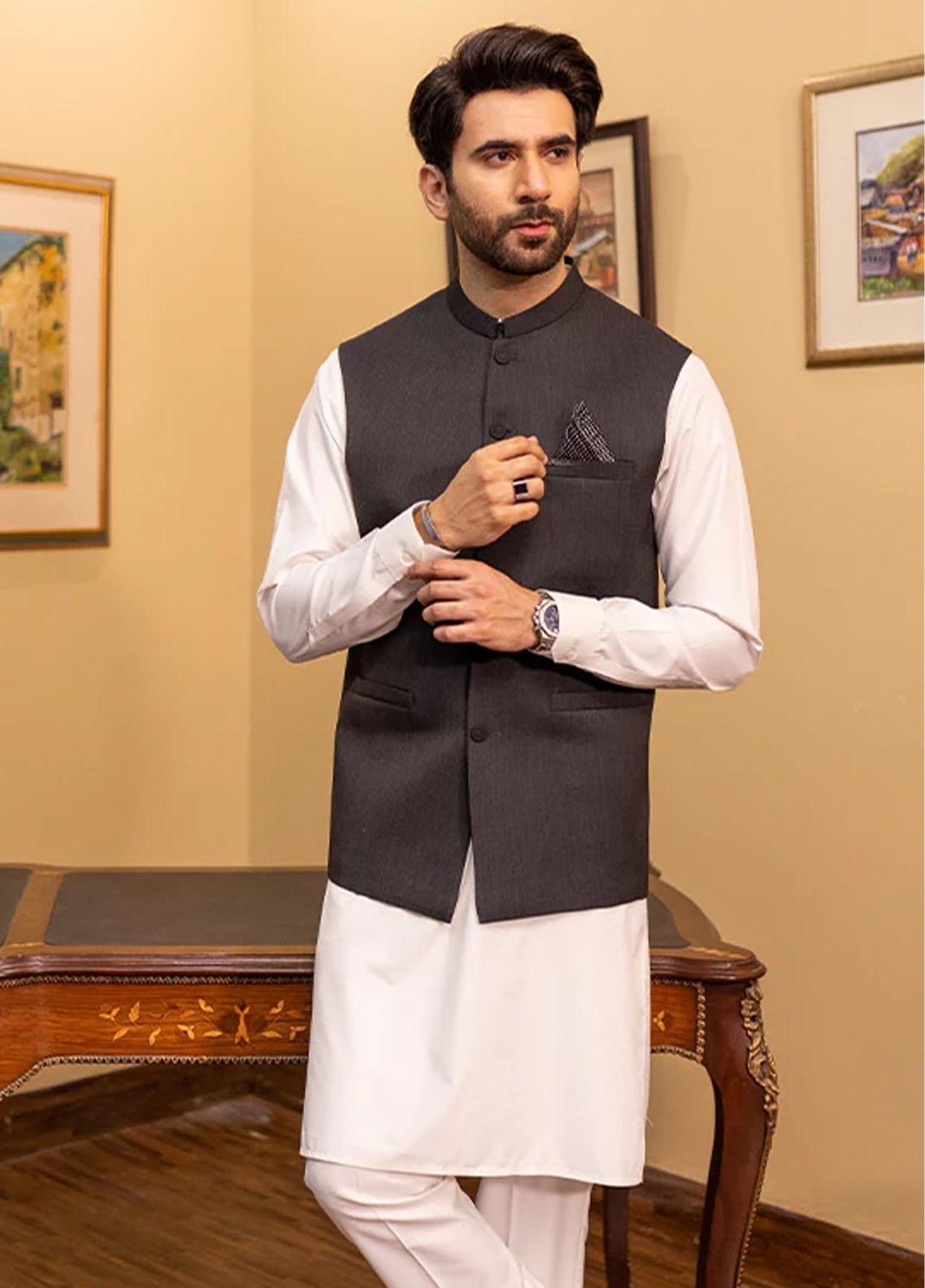 Stylish Suiting Formal Waistcoat for Men - W-1680