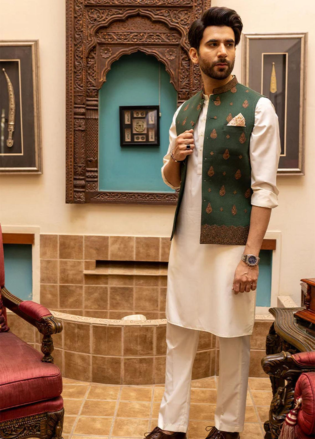 Stylish Suiting Formal Waistcoat for Men -  W-1625