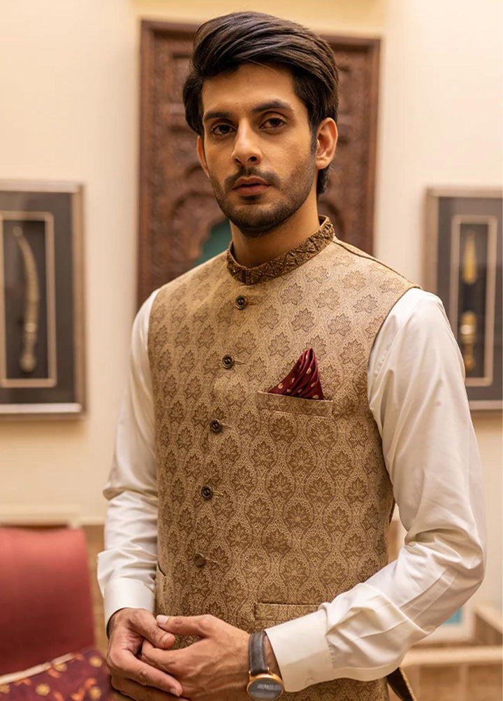 Stylish Jamawar Formal Waistcoat Suit for Men -  WS-131-111