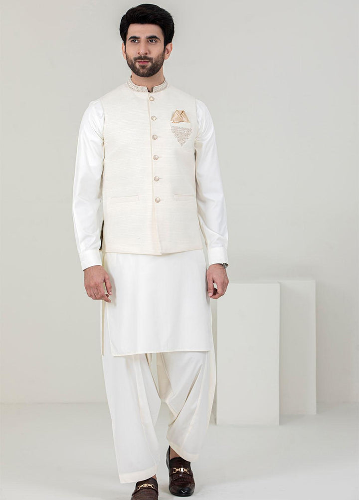 Stylish Missouri Formal 3 Piece for Men -  W-1792 Cream