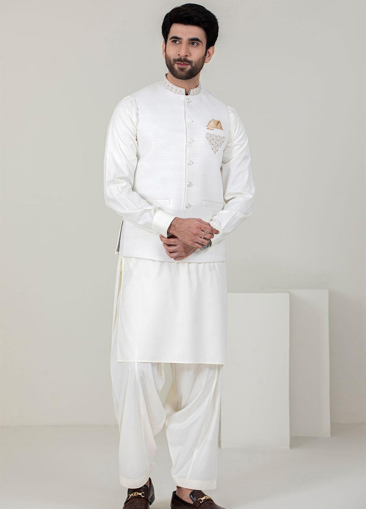 Stylish Missouri Formal 3 Piece for Men -  W-1793 Off White