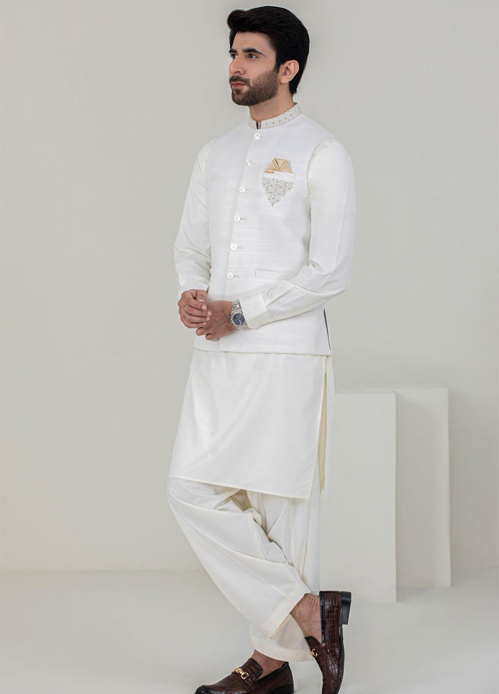 Stylish Missouri Formal 3 Piece for Men -  W-1793 Off White