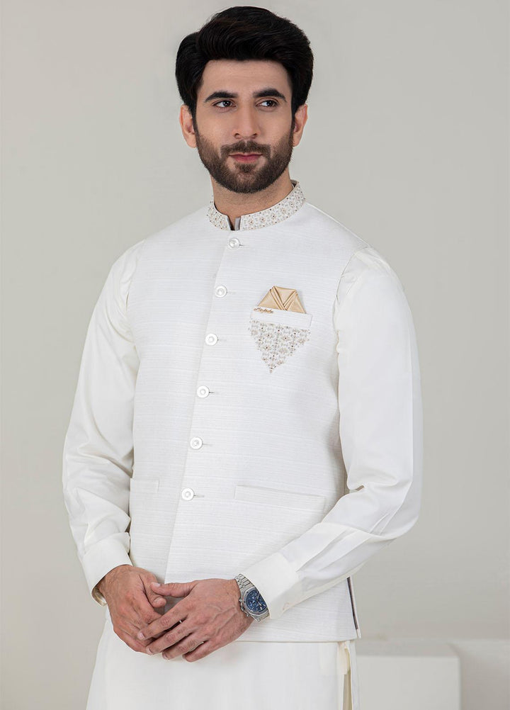 Stylish Missouri Formal 3 Piece for Men -  W-1793 Off White