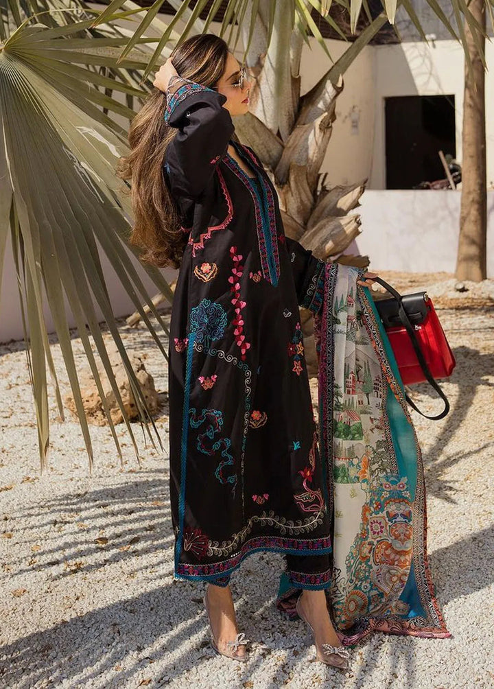 Suay by Farah Talib Embroidered Lawn Suits Unstitched 3 Piece FTA24LU FTA 01 Ilaria Black - Luxury Collection