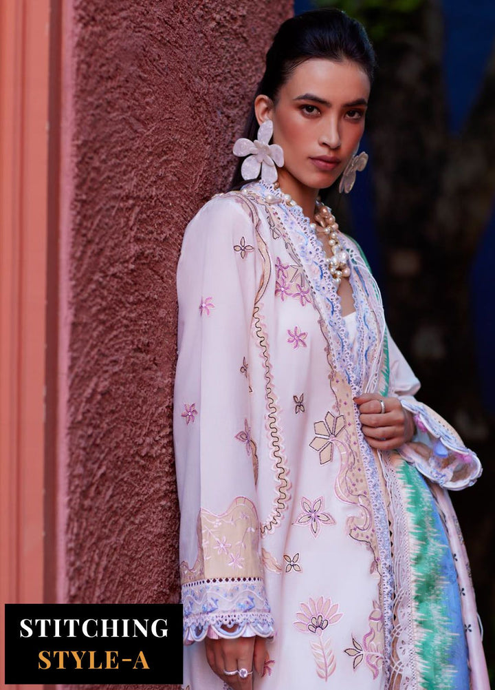 Suay by Farah Talib Embroidered Lawn Suits Unstitched 3 Piece FTA24LU FTA 05 Miwa Ivory - Luxury Collection
