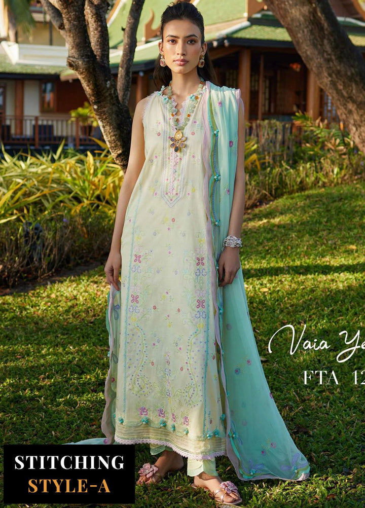 Suay by Farah Talib Embroidered Lawn Suits Unstitched 3 Piece FTA24LU FTA 12 Vaia Yellow - Luxury Collection