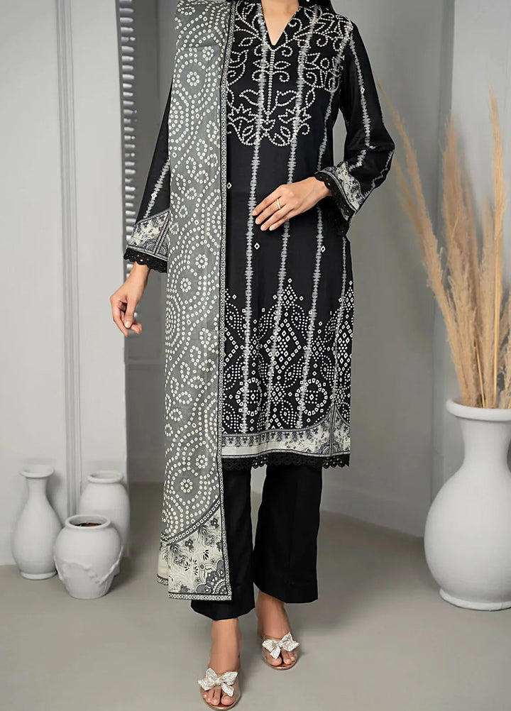 Sufinas By VS Textile Black And White Printed Lawn Suit Unstitched 3 Piece VS24S D-510 - Summer Collection