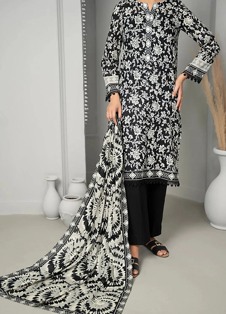 Sufinas By VS Textile Black And White Printed Lawn Suit Unstitched 3 Piece VS24S D-511 - Summer Collection