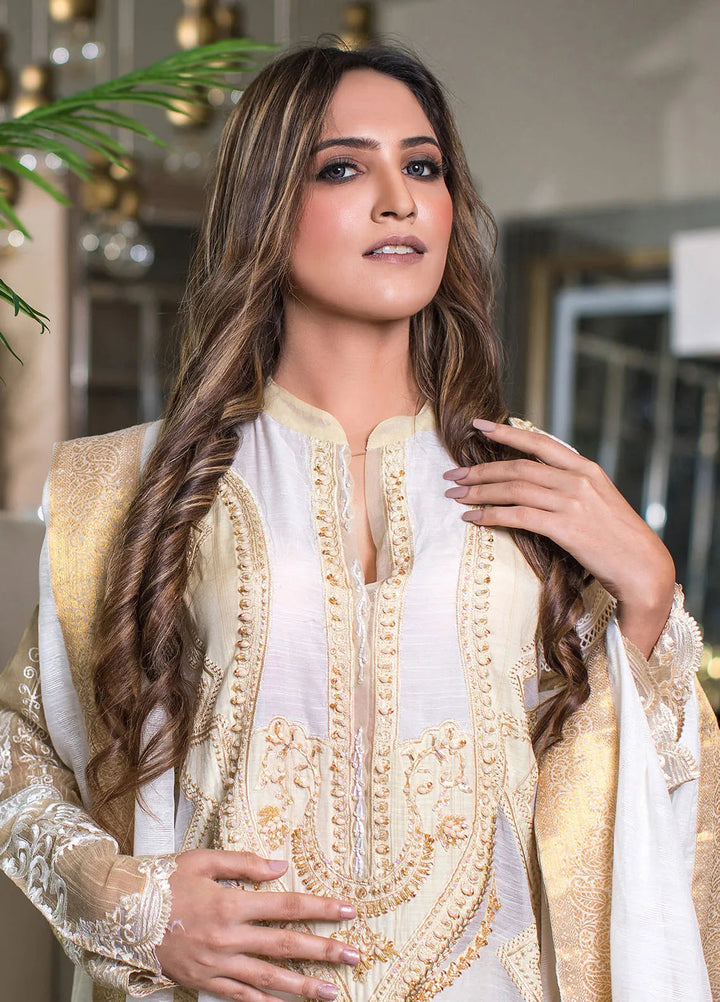 SUH by Zunuj Embroidered Khaddi Silk Suits Unstitched 3 Piece ZJ24SUH SUH01 - Luxury Collection