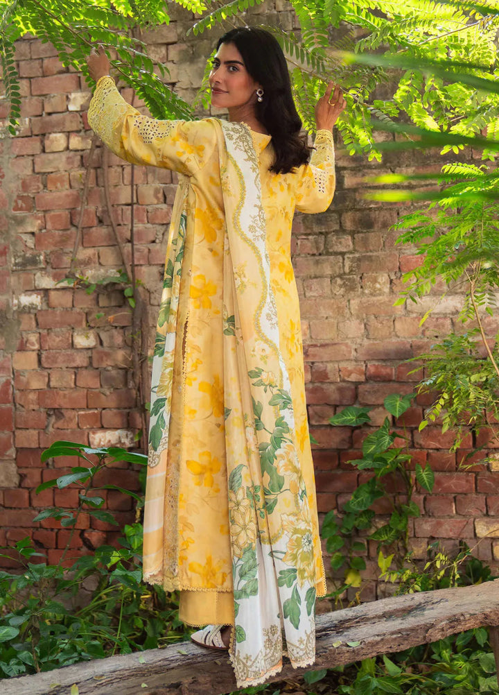 Summer Lines by Neeshay Embroidered Lawn Suit Unstitched 3 Piece NSH25SP Buttercup - Summer Collection