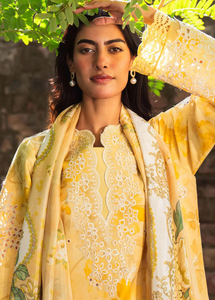 Summer Lines by Neeshay Embroidered Lawn Suit Unstitched 3 Piece NSH25SP Buttercup - Summer Collection