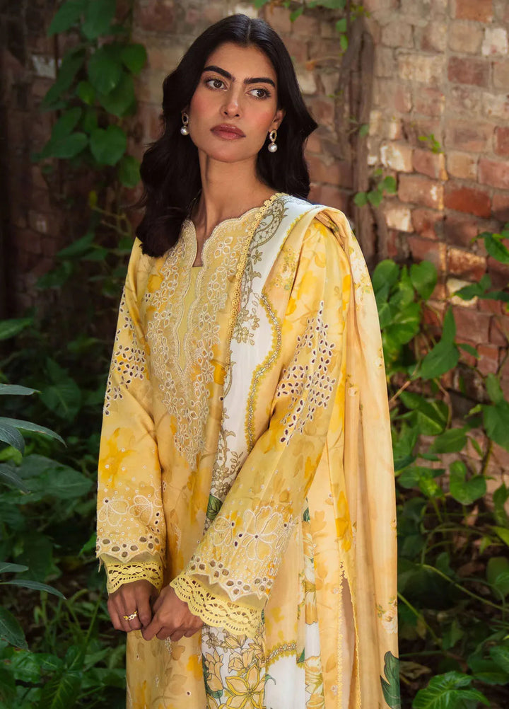 Summer Lines by Neeshay Embroidered Lawn Suit Unstitched 3 Piece NSH25SP Buttercup - Summer Collection
