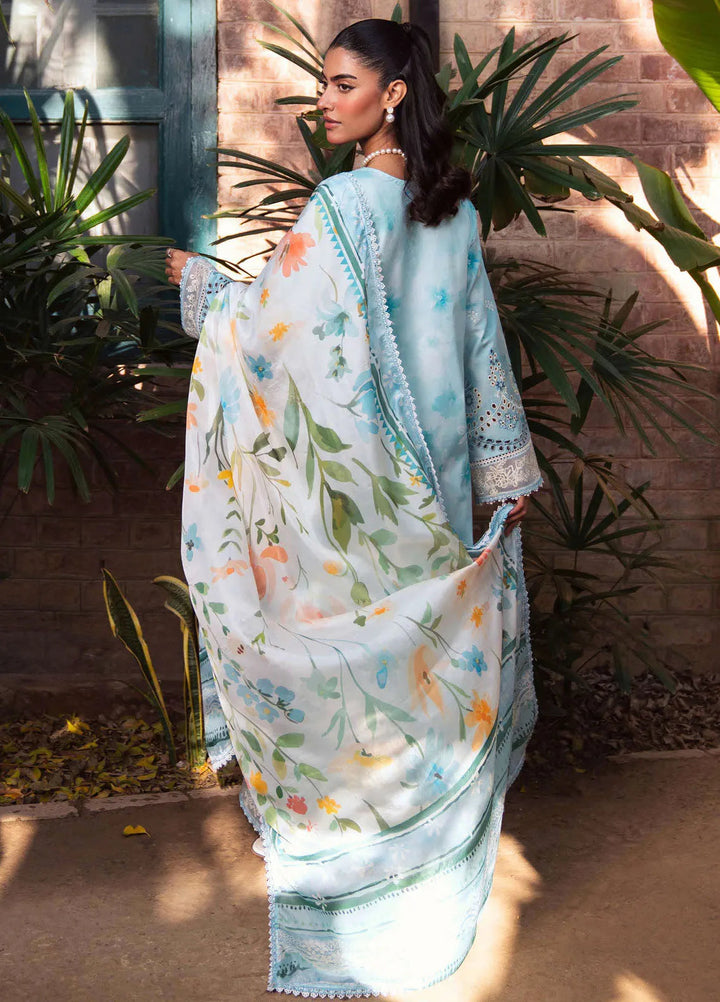 Summer Lines by Neeshay Embroidered Lawn Suit Unstitched 3 Piece NSH25SP Sky Wave - Summer Collection