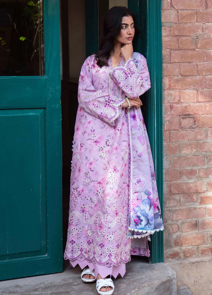 Summer Lines by Neeshay Embroidered Lawn Suit Unstitched 3 Piece NSH25SP Wisteria - Summer Collection