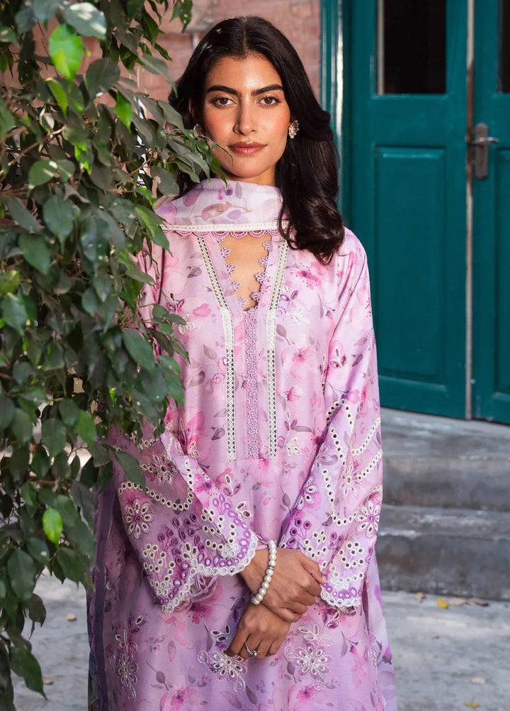 Summer Lines by Neeshay Embroidered Lawn Suit Unstitched 3 Piece NSH25SP Wisteria - Summer Collection