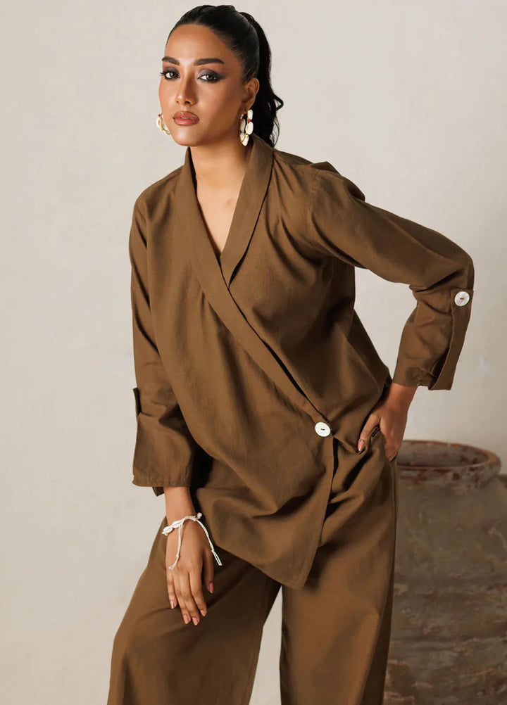 Summer Sorbet By Minutiae Pret Casual Lawn 2 Piece Suit Sepia Co-Ord