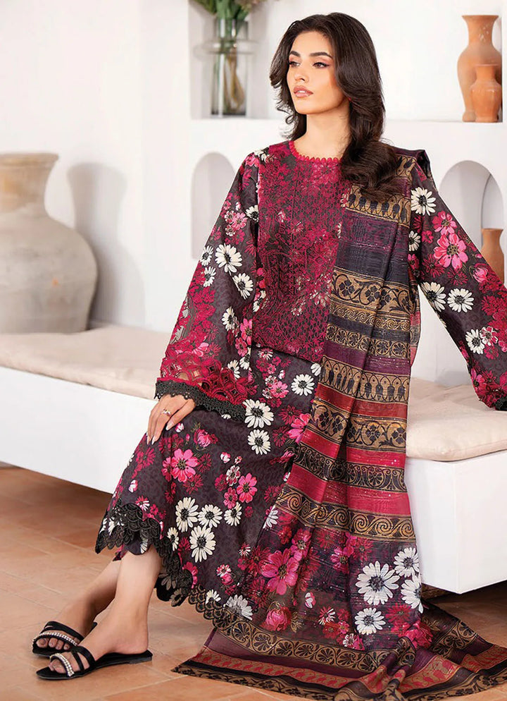 Summer Soriee By Xenia Embroidered Lawn Suit Unstitched 3 Piece ZE24SS Vashra - Summer Collection